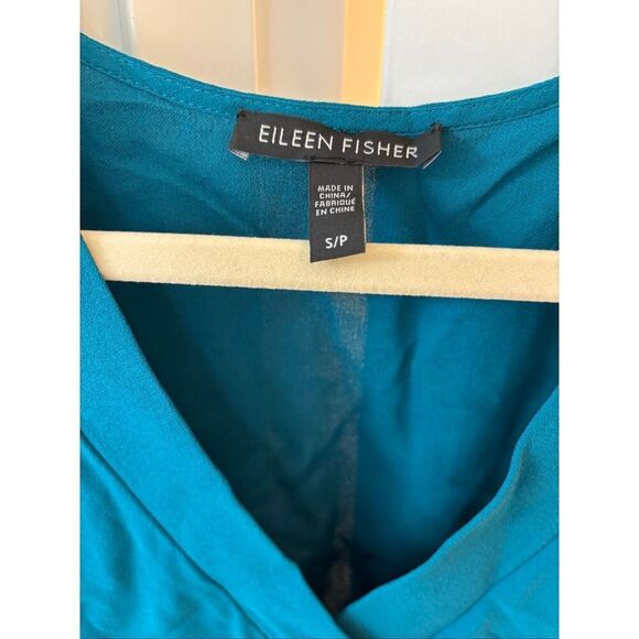 Eileen Fisher Silk Georgette Crepe Pleated Dress, small $365 F32 - Picture 3 of 8